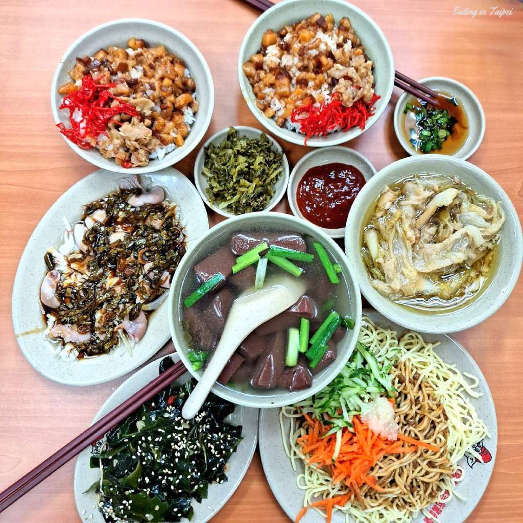 Taiwanese street food table spread